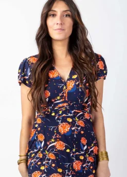 Flash Sale Coton Du Monde Robe longue fluide MARBELLA imprimé fleuri marine Hanami