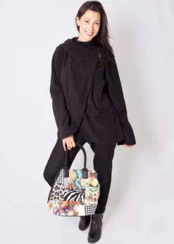 Cheap Coton Du Monde Sac à main bourse ETERNA patchwork Noir