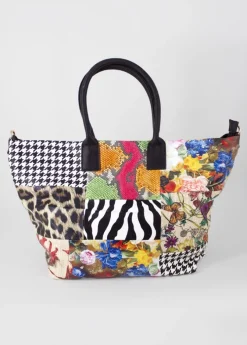 Cheap Coton Du Monde Sac à main bourse ETERNA patchwork Noir