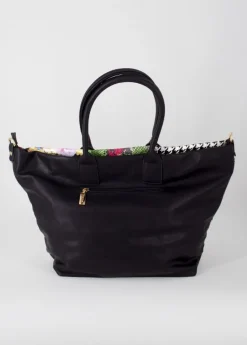 Cheap Coton Du Monde Sac à main bourse ETERNA patchwork Noir