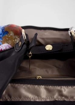 Cheap Coton Du Monde Sac à main bourse ETERNA patchwork Noir