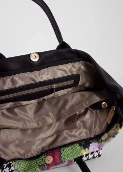 Cheap Coton Du Monde Sac à main bourse ETERNA patchwork Noir