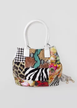 Clearance Coton Du Monde Sac à main bourse ETERNA patchwork Blanc