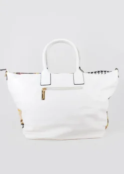 Clearance Coton Du Monde Sac à main bourse ETERNA patchwork Blanc