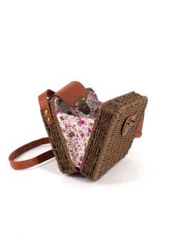 Store Coton Du Monde Sac en bandoulière tressé LOINA Marron