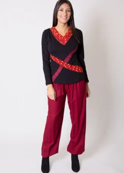 Cheap Coton Du Monde Top en coton à empiècements DENALI Rouge