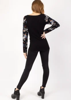 Flash Sale Coton Du Monde Top en coton col rond SUMAN imprimé fleuri Narcisse Hiver