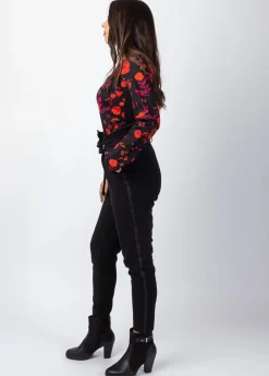 Cheap Coton Du Monde Top en coton col rond SUMAN imprimé fleuri rouge Red Roses