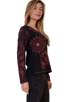 Clearance Coton Du Monde Top en coton JOURDAN ethnique rouge