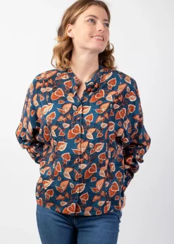 Cheap Coton Du Monde Top manches longues en viscose épais LIZAE imprimé Tylia