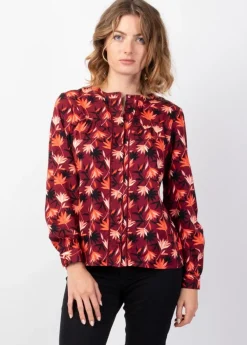 Shop Coton Du Monde Top manches longues en viscose épais JOE imprimé Colchique