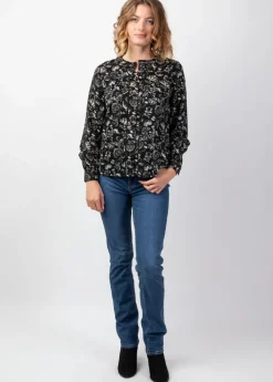 Flash Sale Coton Du Monde Top manches longues en viscose épais JOE imprimé Orient