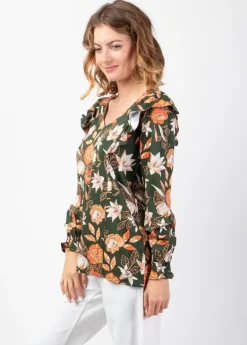 Best Sale Coton Du Monde Top manches longues en viscose épais DANAE imprimé Arty