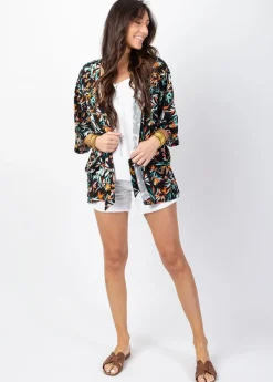 Shop Coton Du Monde Veste courte esprit kimono AYAKO motif tropical Belize